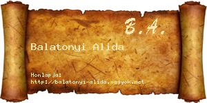 Balatonyi Alida névjegykártya